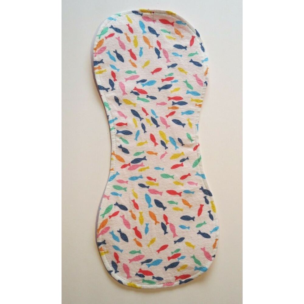 Baby Flannel Burp Cloth Contoured Cotton Double Layer Handmade Fish Pink Back